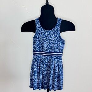 J Crew- Crewcuts Navy Flower, Activewear Dress with Built in Shorts, Size 8